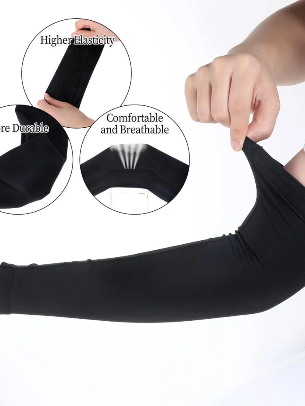 3 Pairs Arm Sleeves for Kids Youth Arm Sleeves Breathable Kids Arm Sleeves Elast